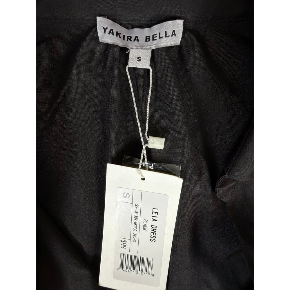 Yakira Bella Lea Dress Black Size S NWT Button Front Belted Shirt Dress - Picture 5 of 8